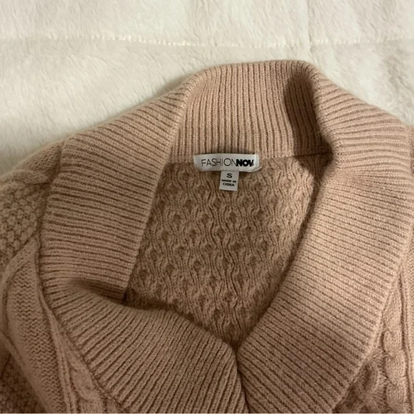 Fashion Nova Women's Pink Cable Knit Sweater - Picture 3 of 6